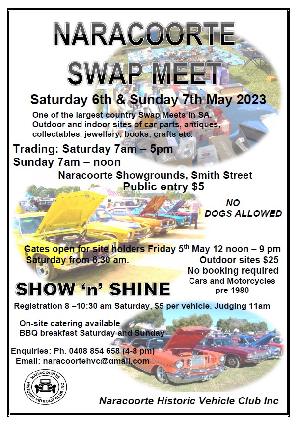 NARACOORTE SWAP MEET & SHOW N SHINE IN NARACOORTE SA 5271 JUST CARS